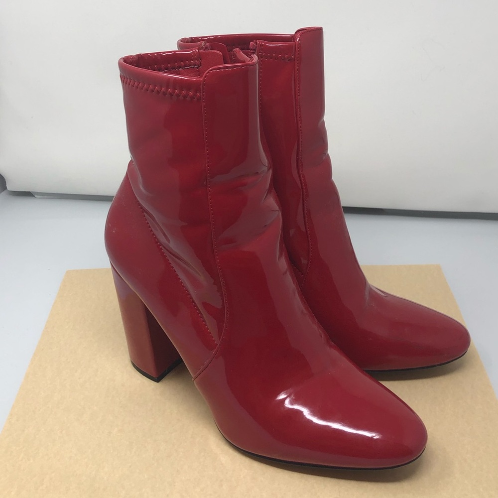 SOLD ALDO aurella red latex boots